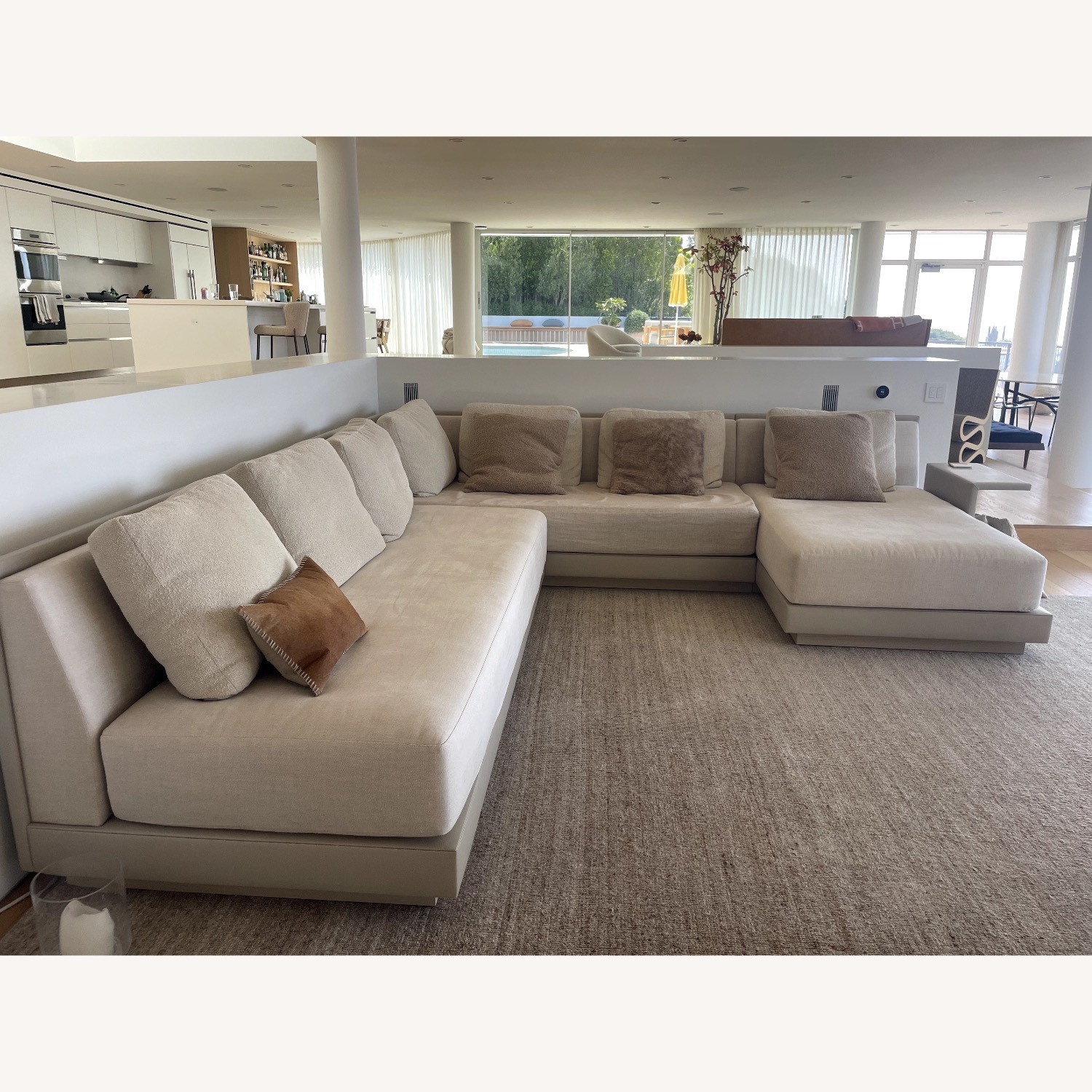A. Rudin Light Gray Fabric 3+ Piece Sectional - image-1