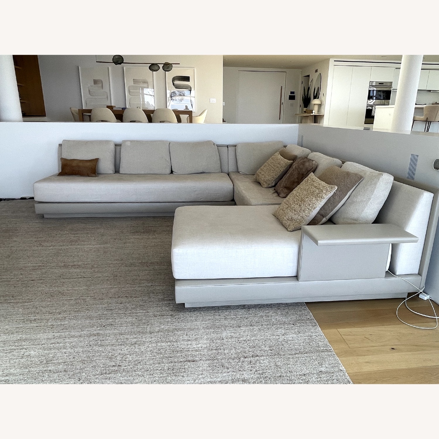 A. Rudin Light Gray Fabric 3+ Piece Sectional - image-4