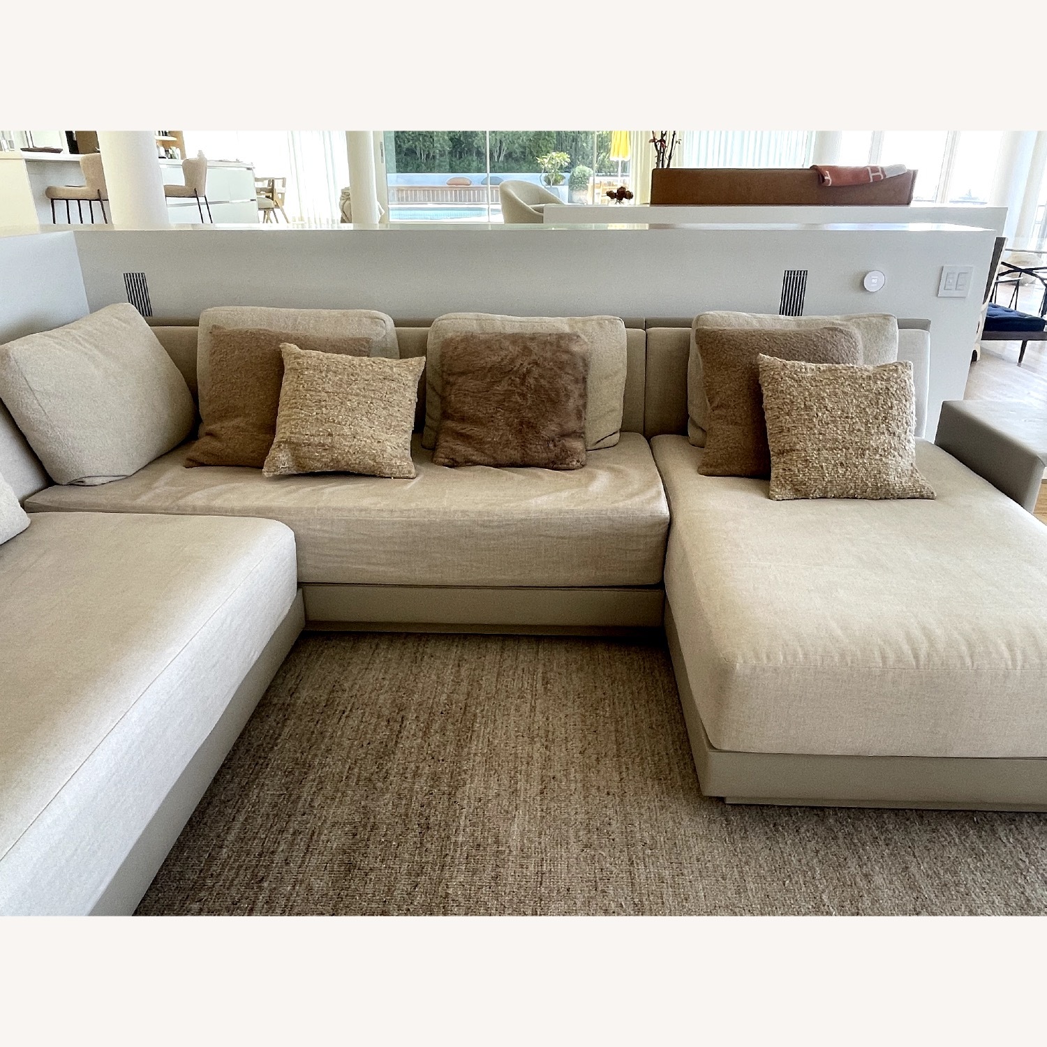 A. Rudin Light Gray Fabric 3+ Piece Sectional - image-5