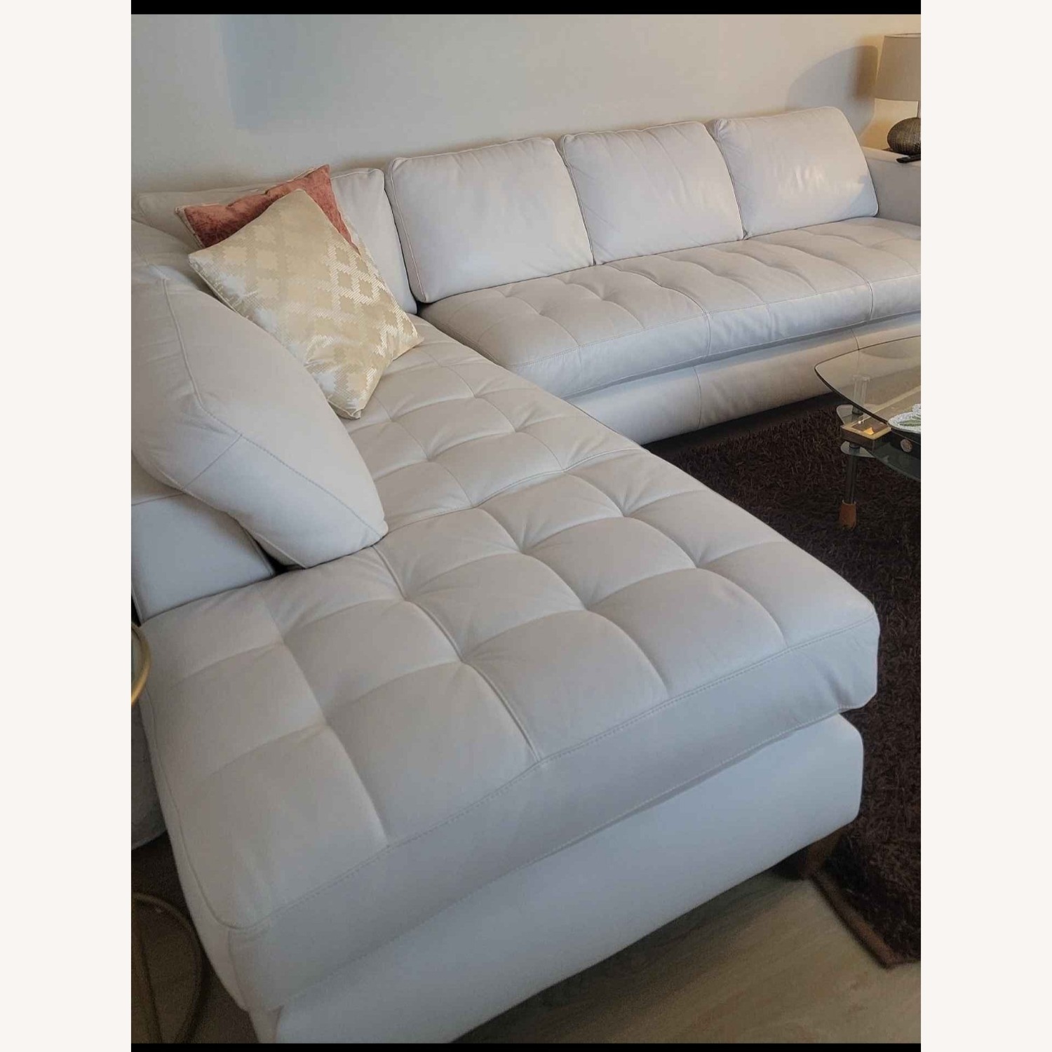 Macy's Milano Leather 2 Piece Sectional - image-4