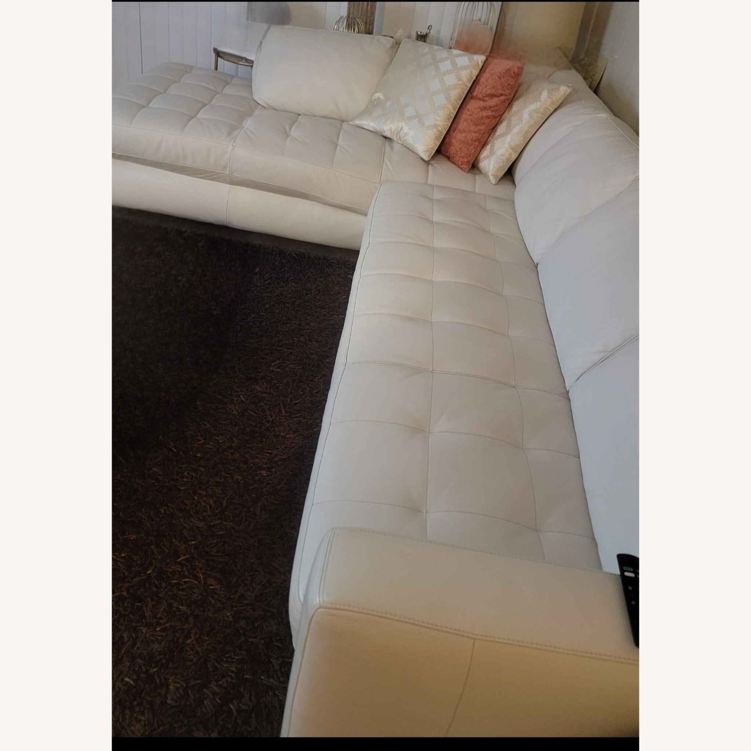 Macy's Milano Leather 2 Piece Sectional - image-3