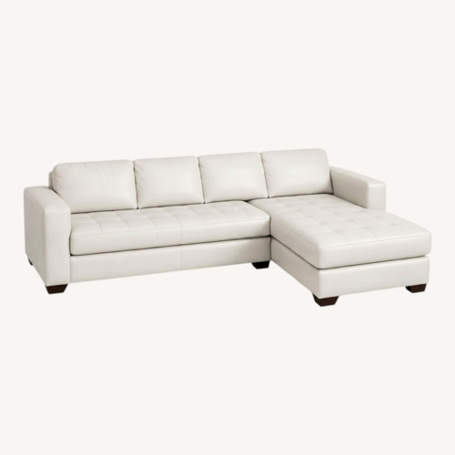 Used Macy's Milano Leather 2 Piece Sectional for sale on AptDeco