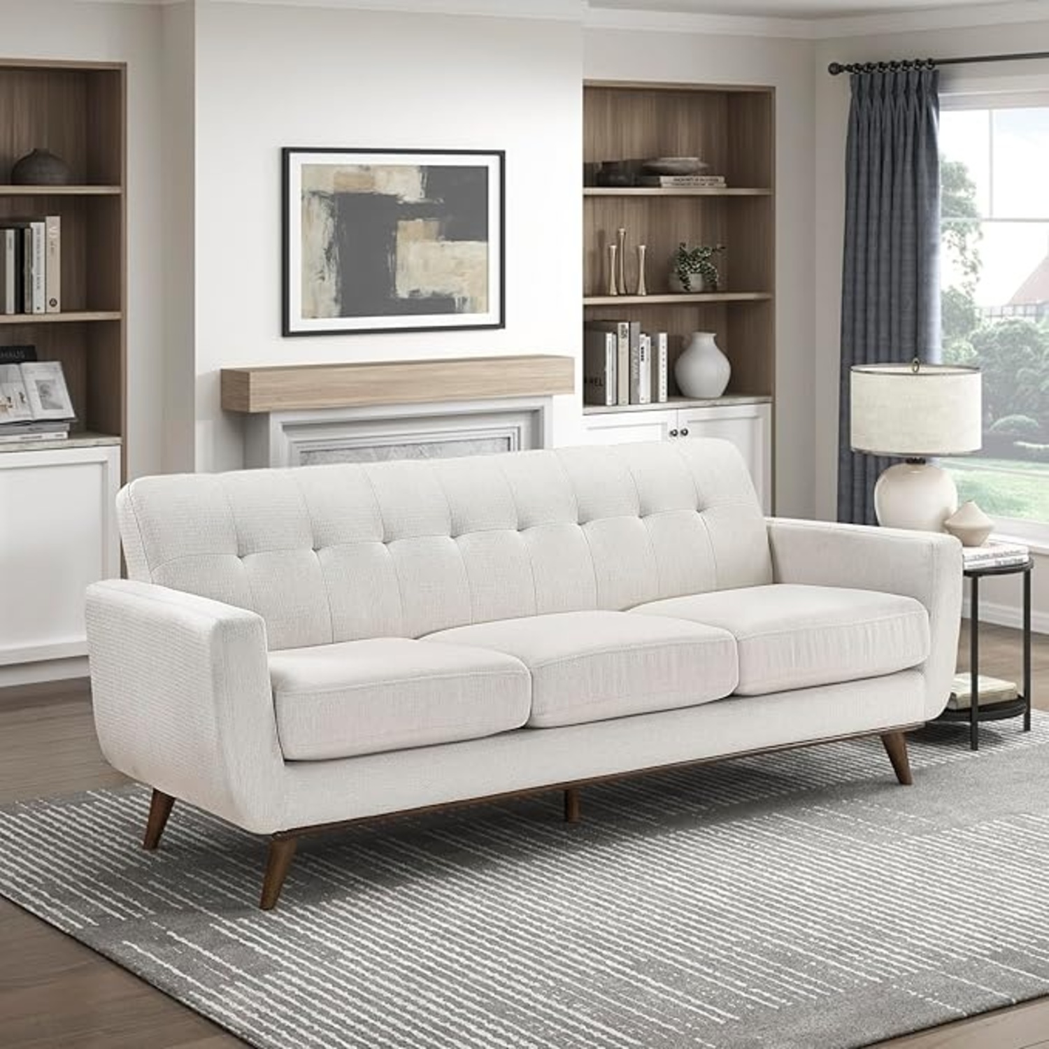 Mid-Century Beige Sofa - image-5