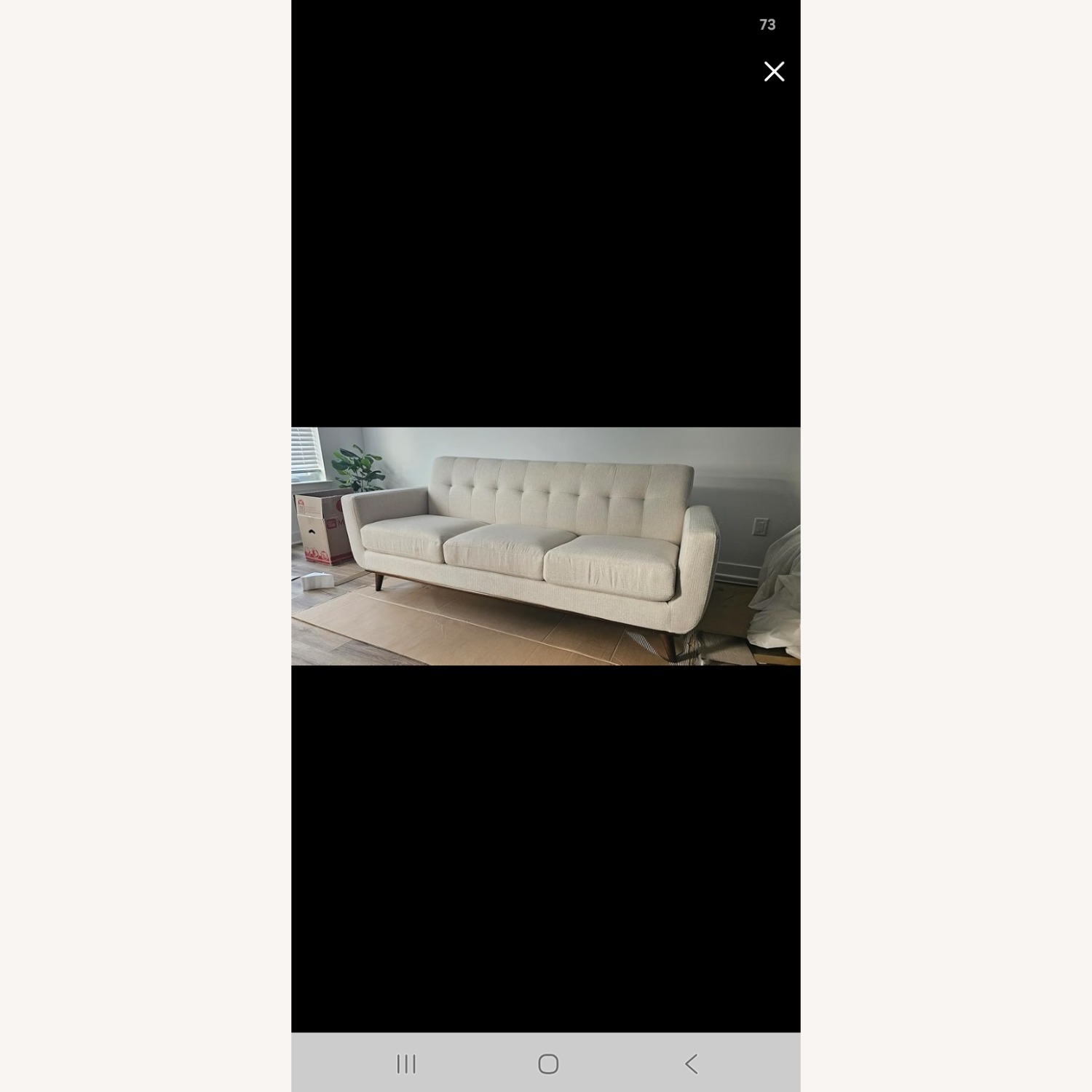 Mid-Century Beige Sofa - image-1