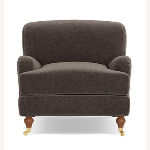 Used Interior Define Dark Brown Velvet Armchair for sale on AptDeco