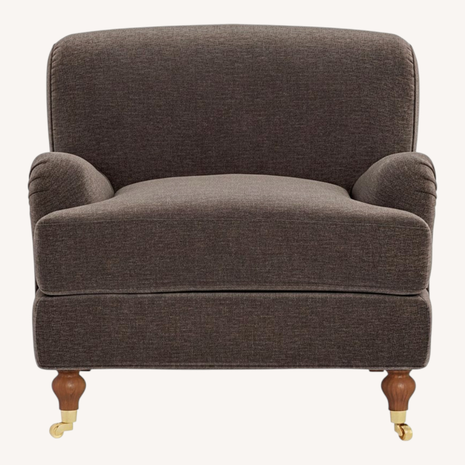 Interior Define Dark Brown Velvet Armchair - image-0