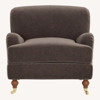 Interior Define Dark Brown Velvet Armchair