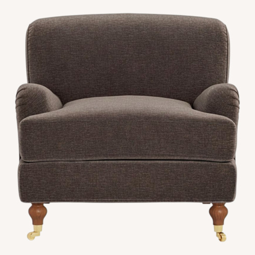 Used Interior Define Dark Brown Velvet Armchair for sale on AptDeco