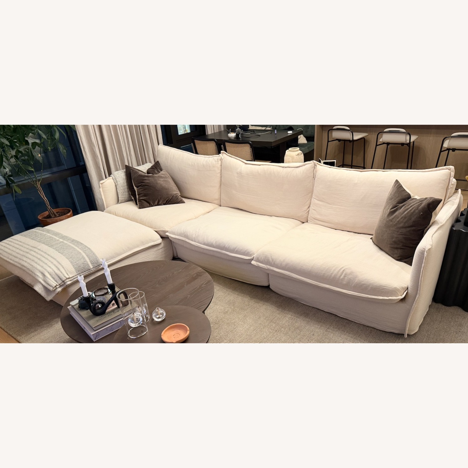 Sixpenny Neva Natural Linen 3+ Piece Sectional - image-1