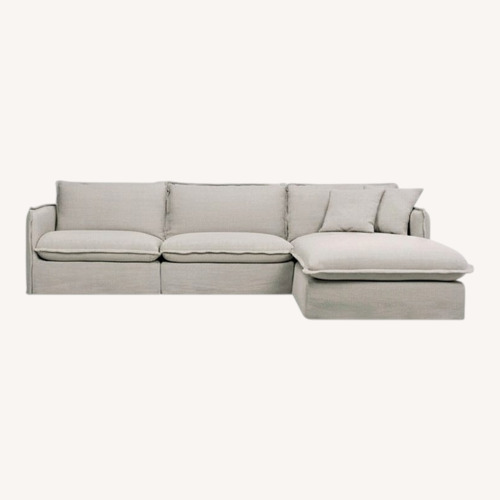 Used Sixpenny Neva Natural Linen 3+ Piece Sectional for sale on AptDeco