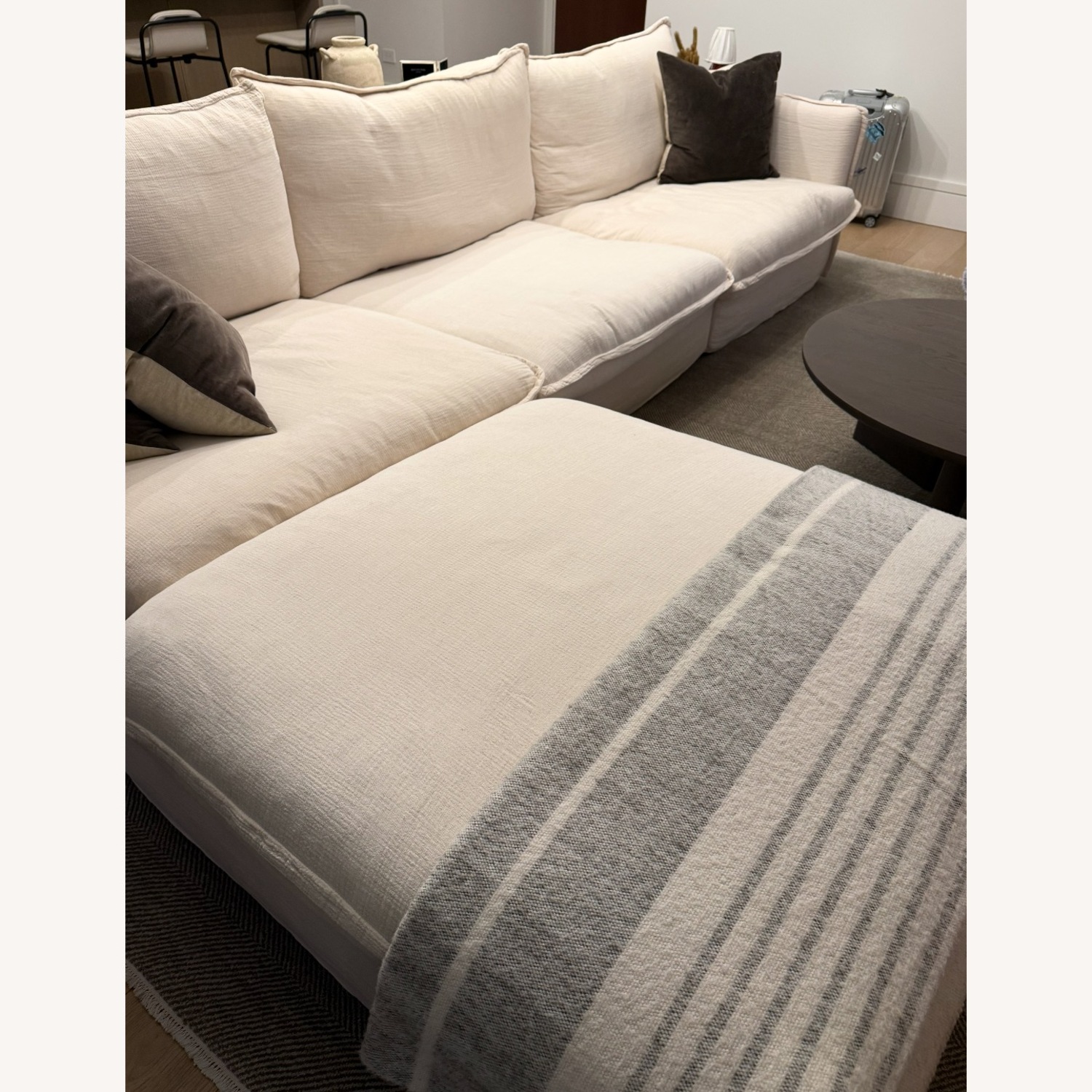 Sixpenny Neva Natural Linen 3+ Piece Sectional - image-2