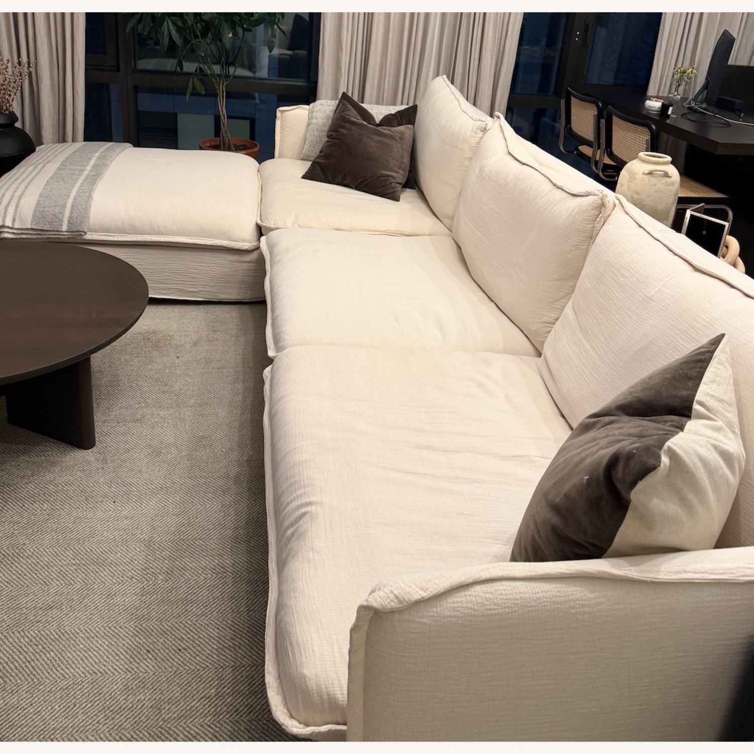Sixpenny Neva Natural Linen 3+ Piece Sectional - image-3
