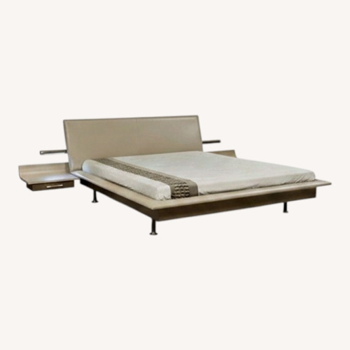 Used Roche Bobois Vanity Dark Brown Leather King Bed for sale on AptDeco