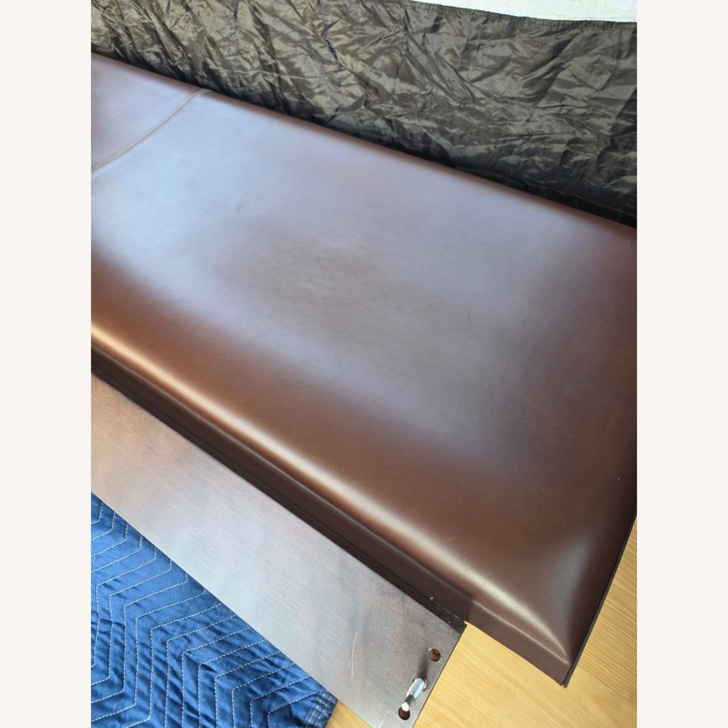 Roche Bobois Vanity Dark Brown Leather King Bed - image-5