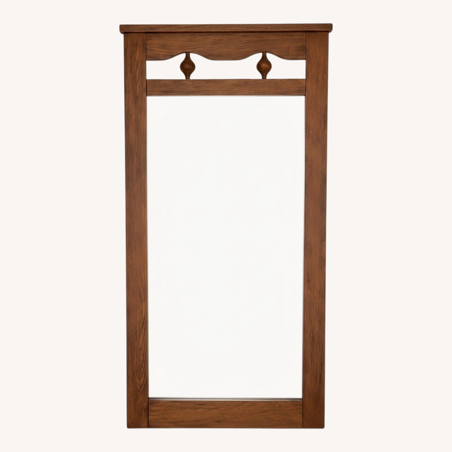 Vintage/Antique Dark Brown Wood Wall Mirror - image-0