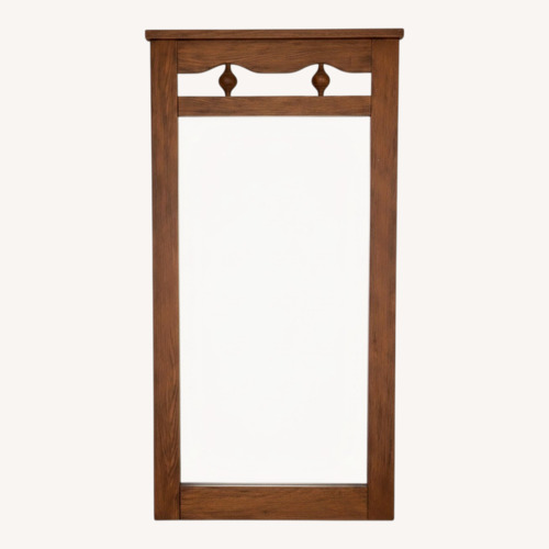 Used Vintage/Antique Dark Brown Wood Wall Mirror for sale on AptDeco