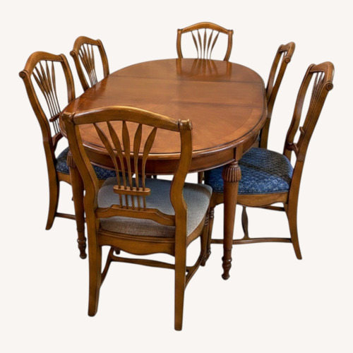 Used Drexel Dark Brown Wood Dining Set for sale on AptDeco
