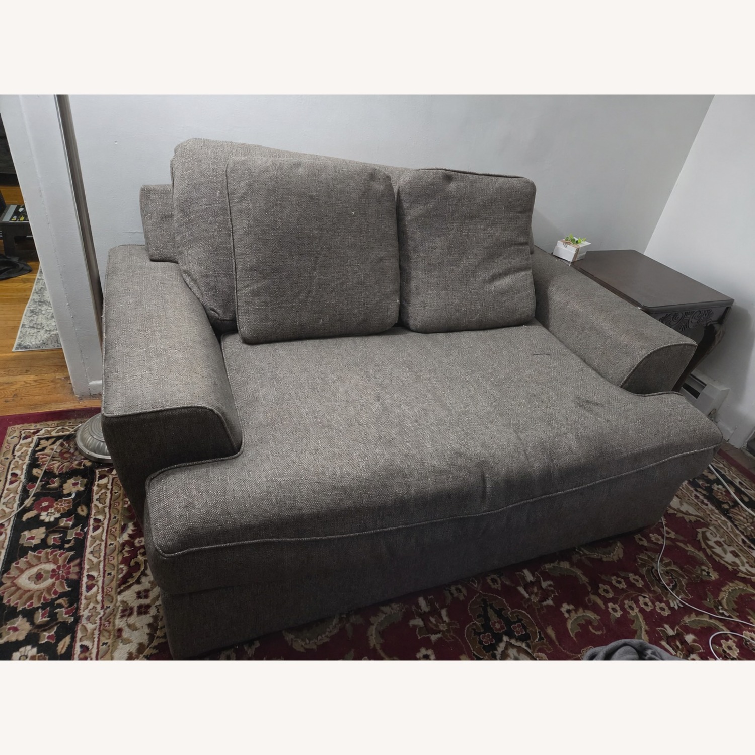 Macy's Ainsley Light Gray Fabric Loveseat - image-1