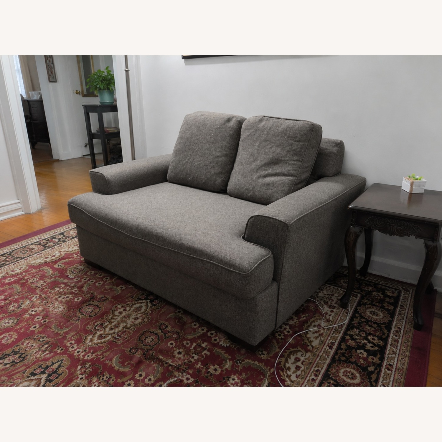 Macy's Ainsley Light Gray Fabric Loveseat - image-2