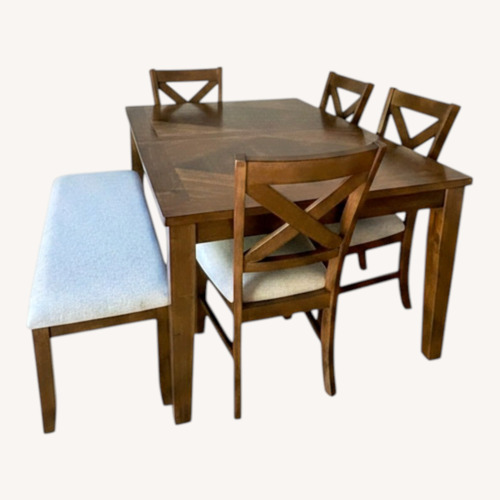 Used Dining Table and Chairs with Bench and Expandable for sale on AptDeco
