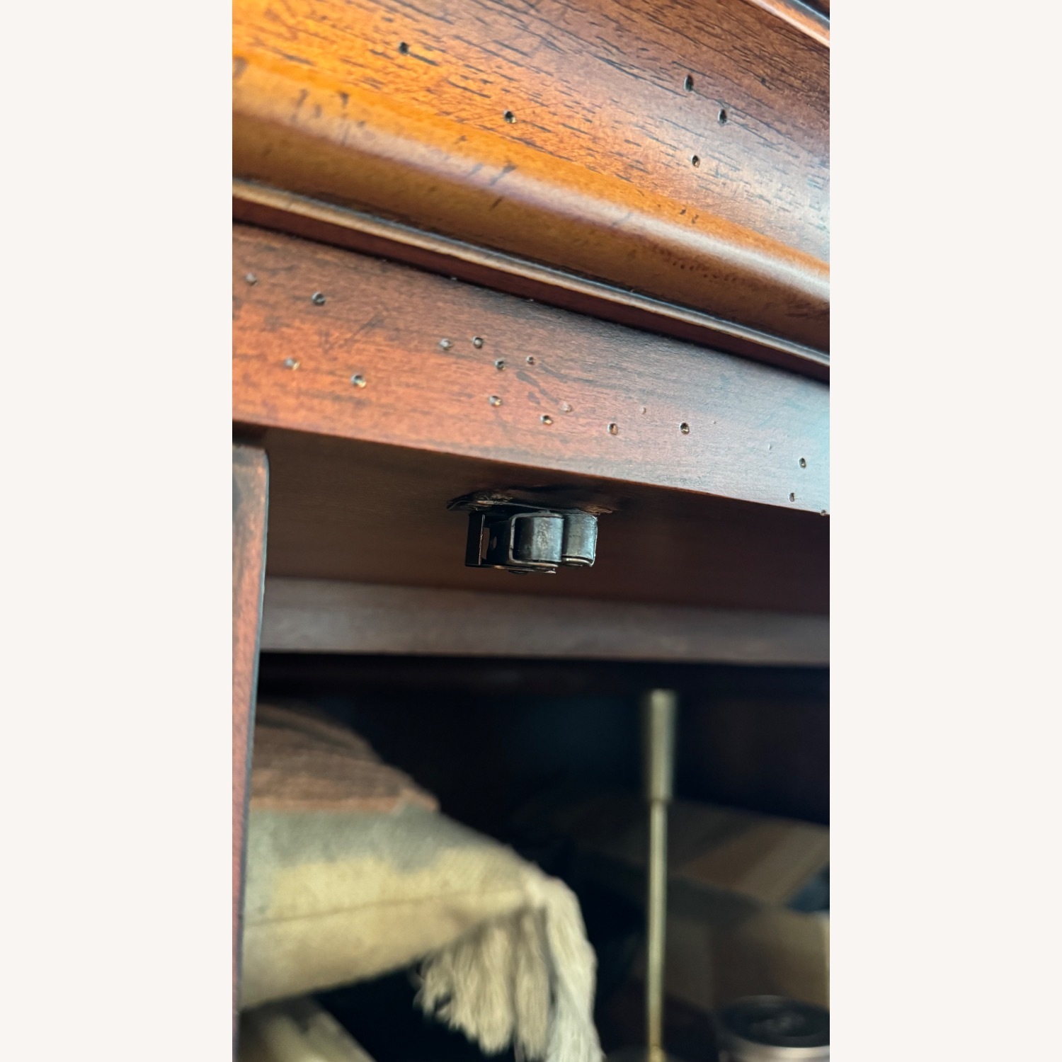 Vintage/Antique Dark Brown Wood Media Storage - image-5