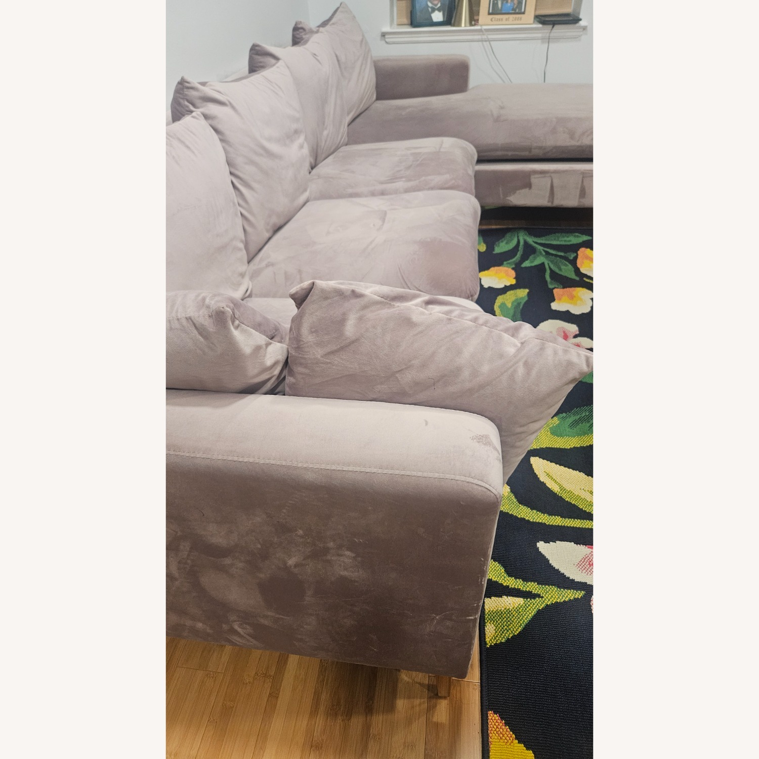 Naomi 110" Wide Velvet Reversible Sofa & Chaise - image-3
