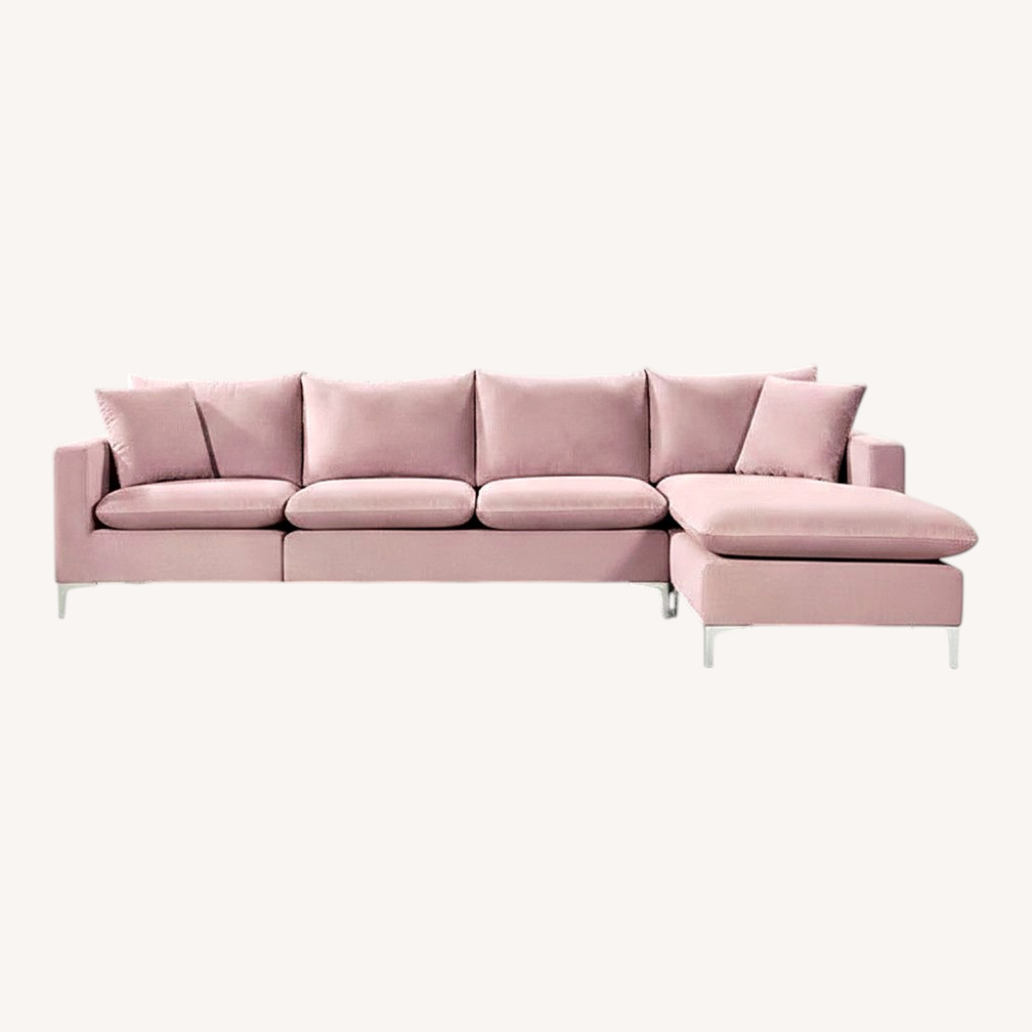Naomi 110" Wide Velvet Reversible Sofa & Chaise - image-0