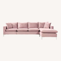Naomi 110" Wide Velvet Reversible Sofa & Chaise