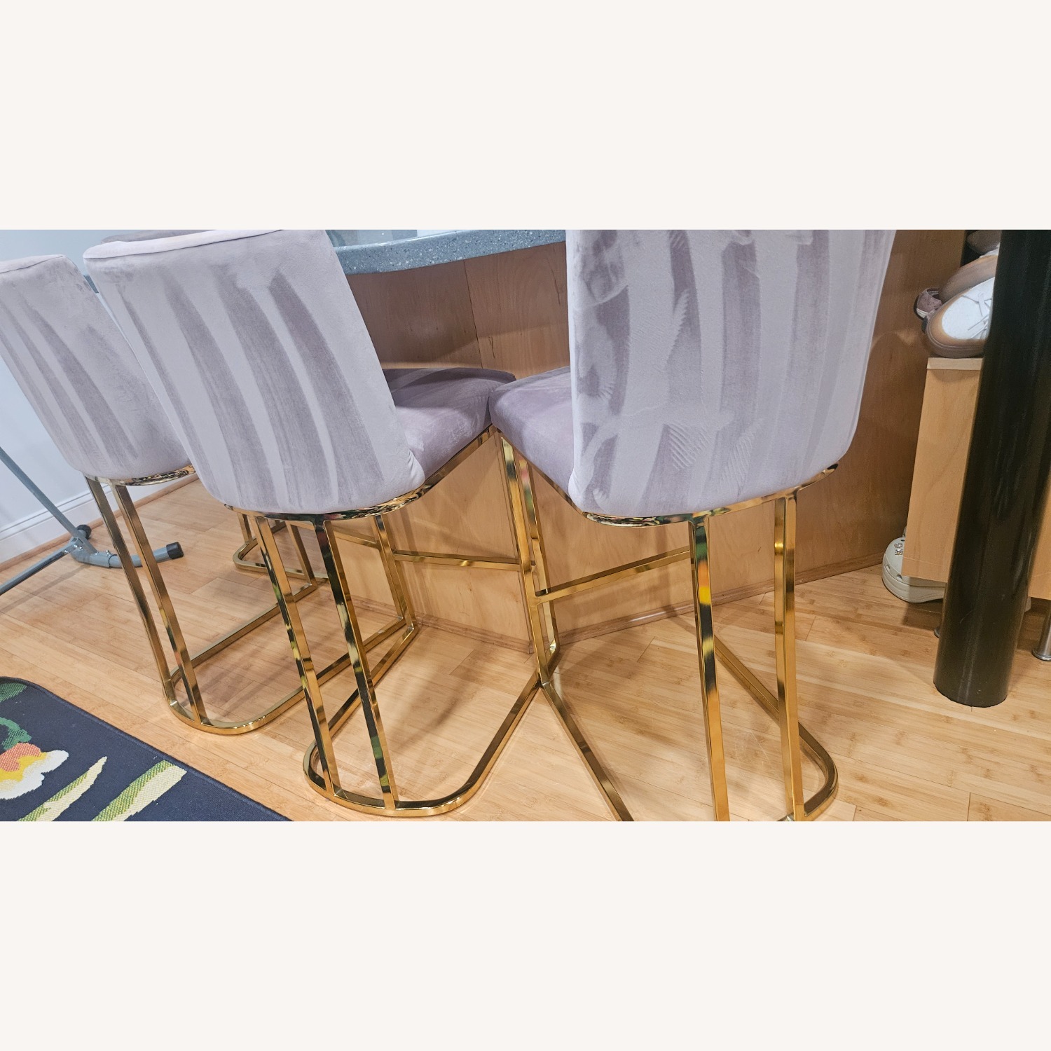 Wade Logan Pink Velvet Stools - image-2