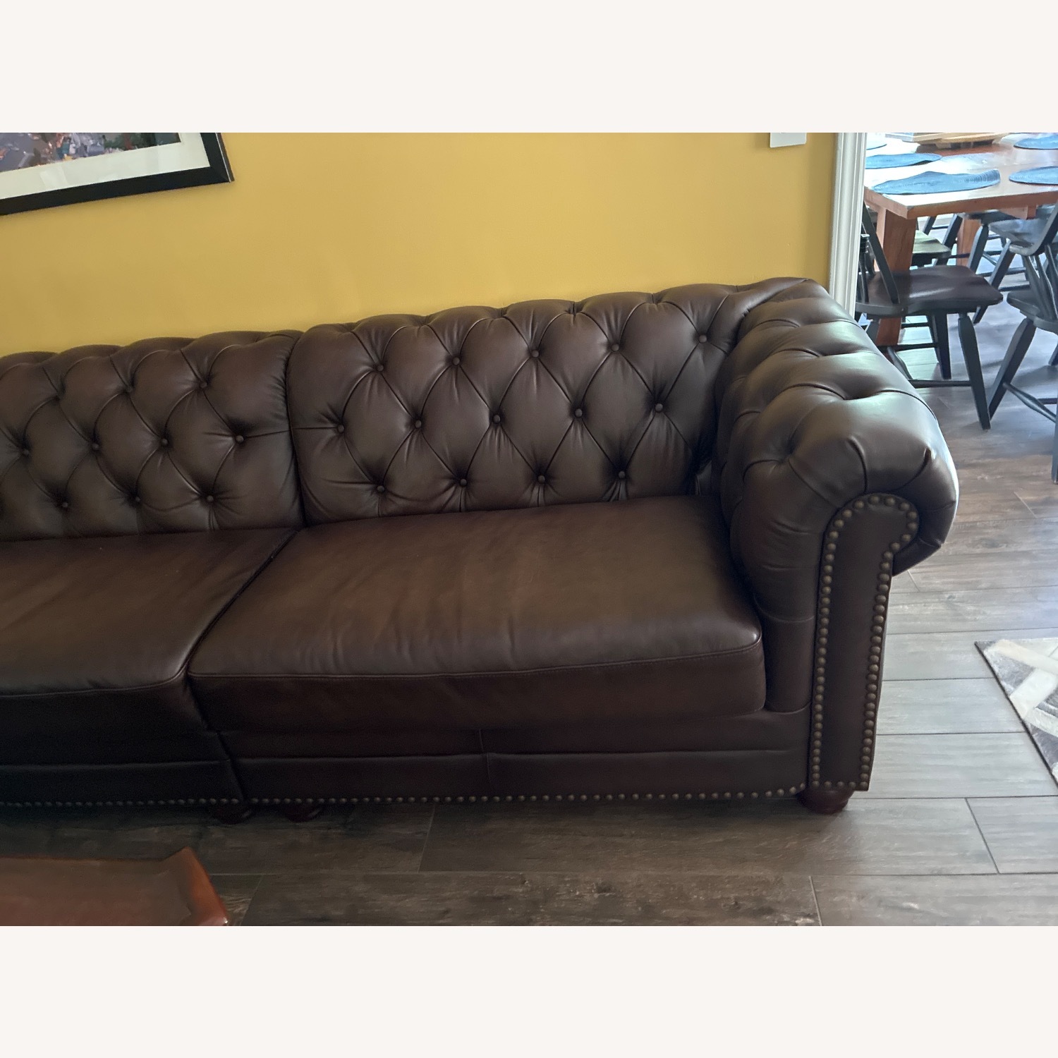 Dark Brown Leather 3+ Piece Sectional - image-3