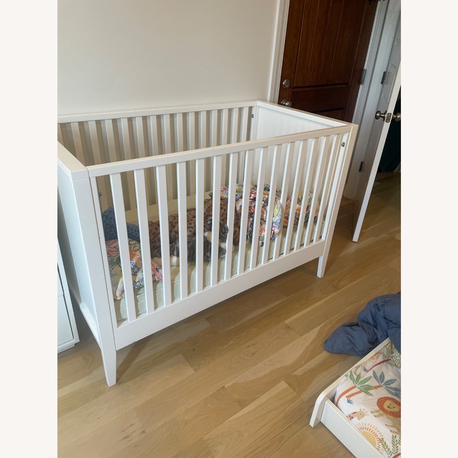 Crate & Barrel Ever Simple White Wood Convertible Crib - image-1