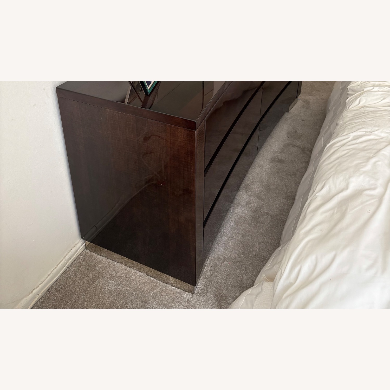 Dark Brown High Gloss Dresser - image-5