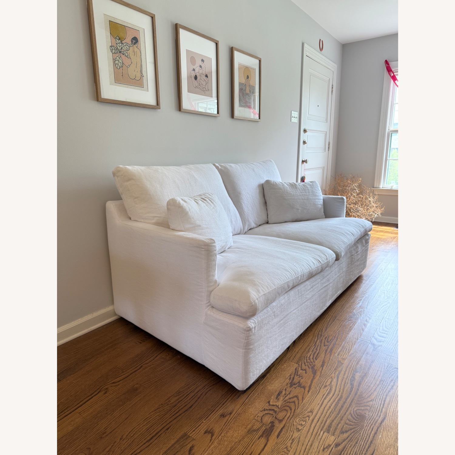 Restoration Hardware White Cloud Track Arm 2 Cushion Sofa - image-8