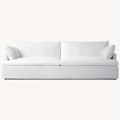 Used Restoration Hardware White Cloud Track Arm 2 Cushion Sofa for sale on AptDeco