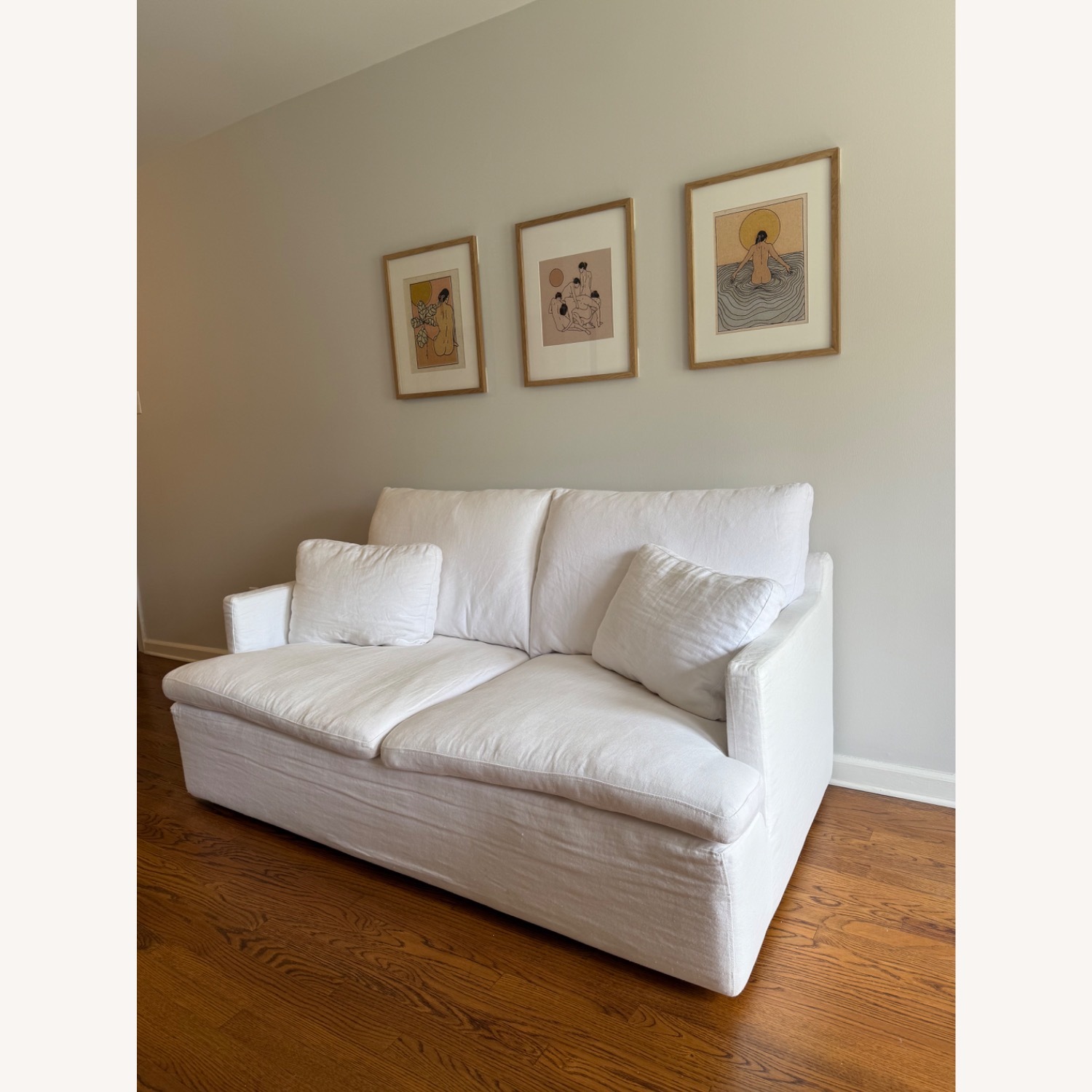 Restoration Hardware White Cloud Track Arm 2 Cushion Sofa - image-7