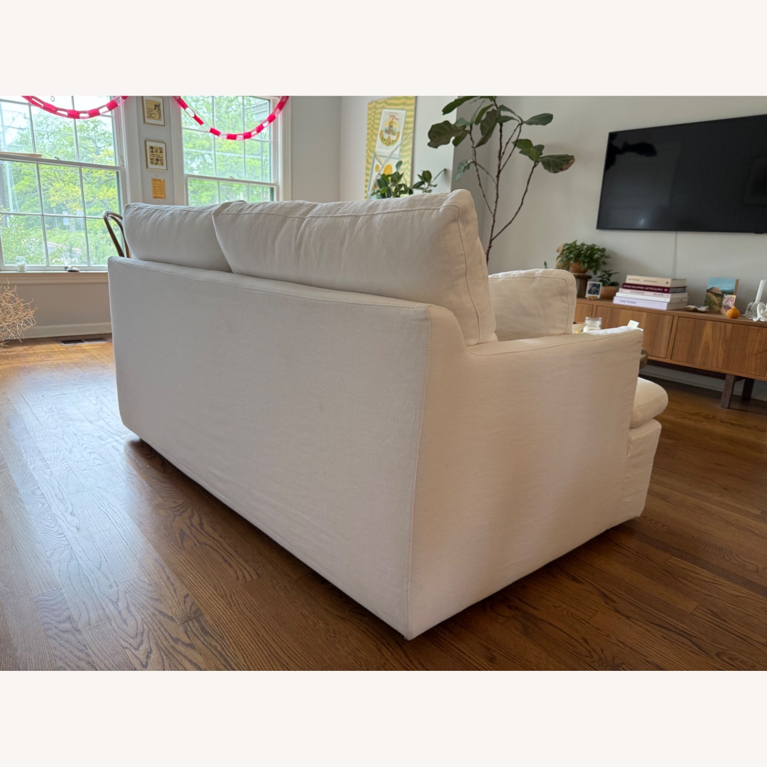Restoration Hardware White Cloud Track Arm 2 Cushion Sofa - image-2