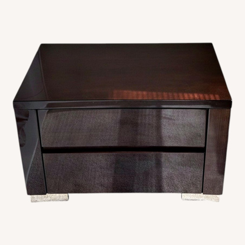 Used Dark Brown High Gloss Bedside Tables for sale on AptDeco