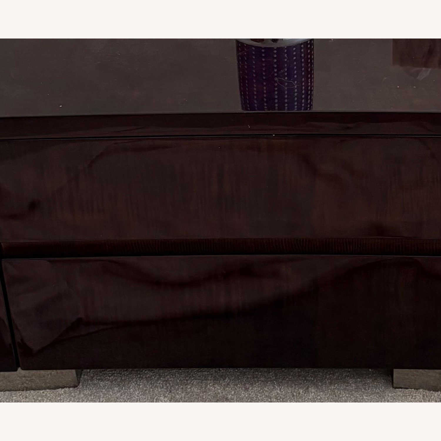 Dark Brown High Gloss Bedside Tables - image-3
