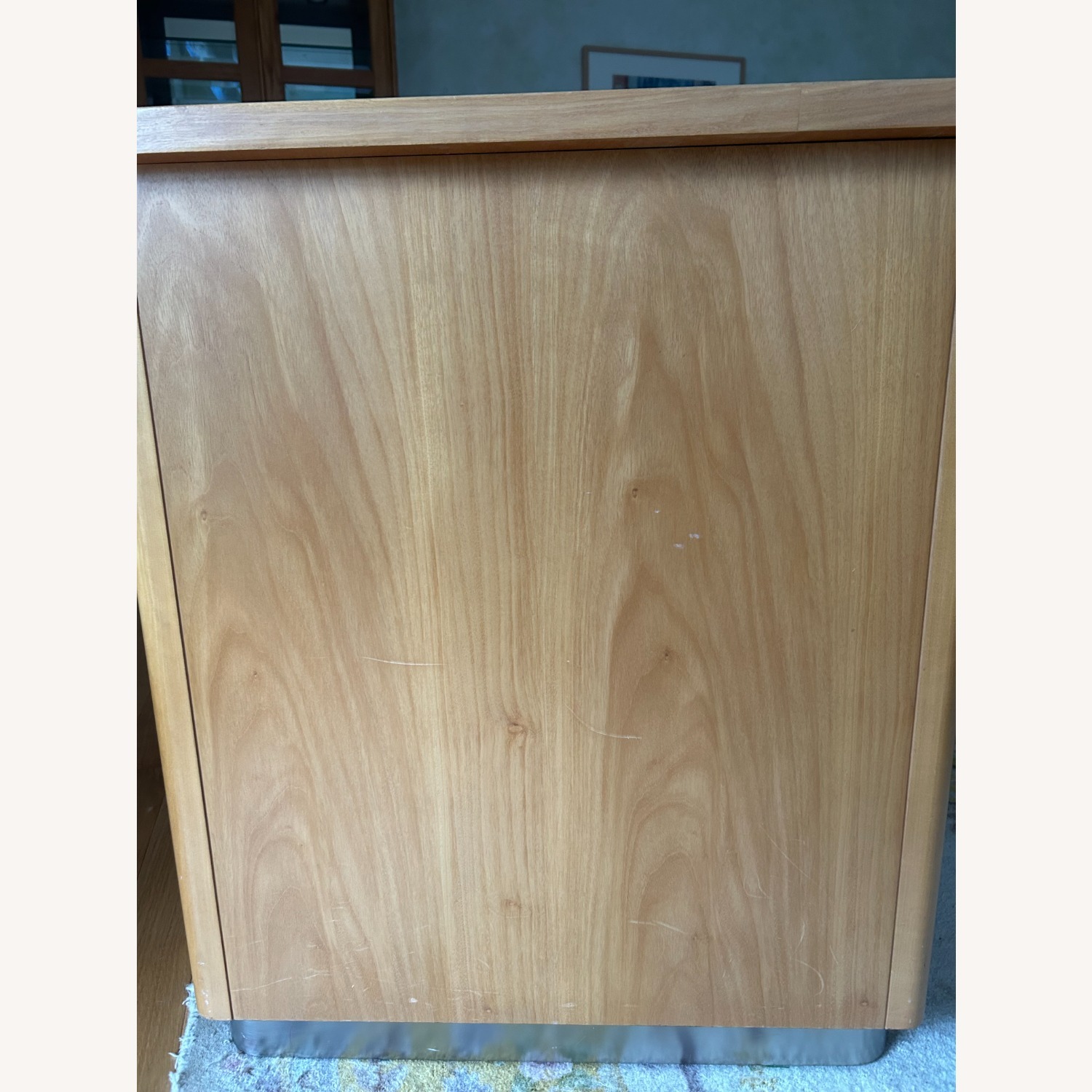 Ethan Allen Radius Double-Pedestal Maple Desk - image-2