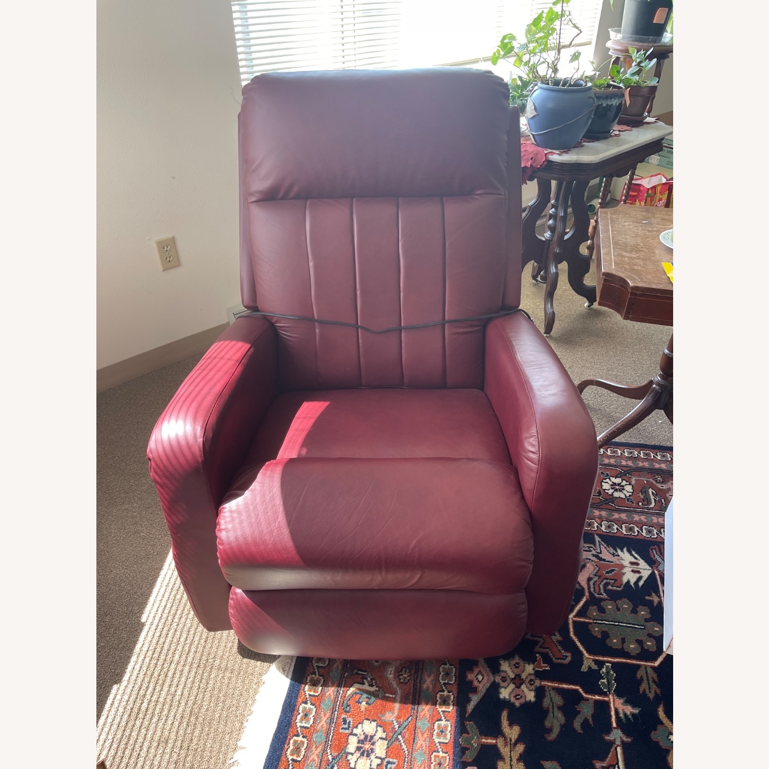 La-Z-Boy Red Leather Recliner - image-2