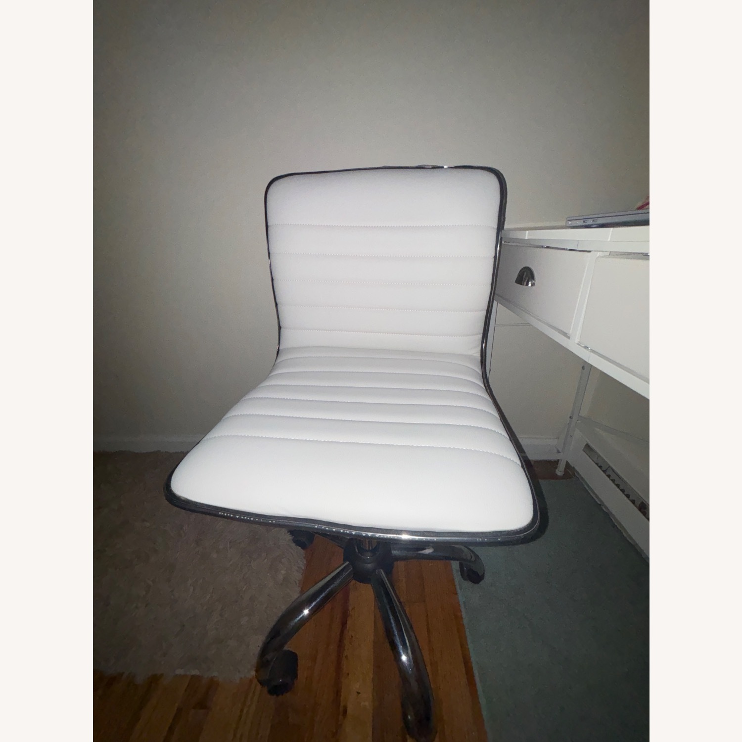 White Faux Leather Office Chair - image-2