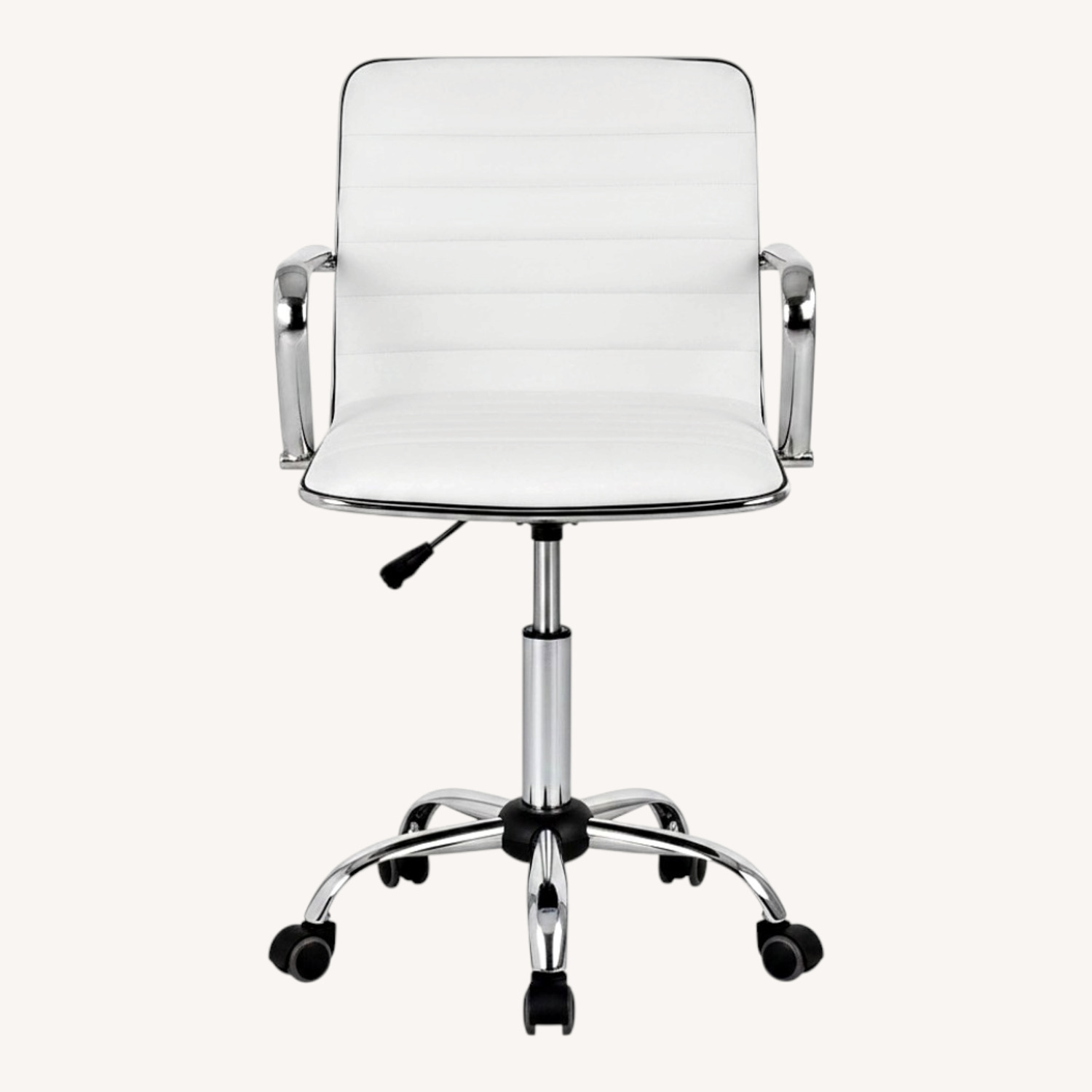 White Faux Leather Office Chair - image-0