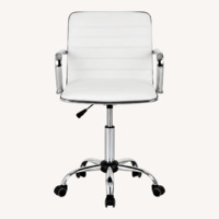White Faux Leather Office Chair