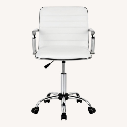Used White Faux Leather Office Chair for sale on AptDeco