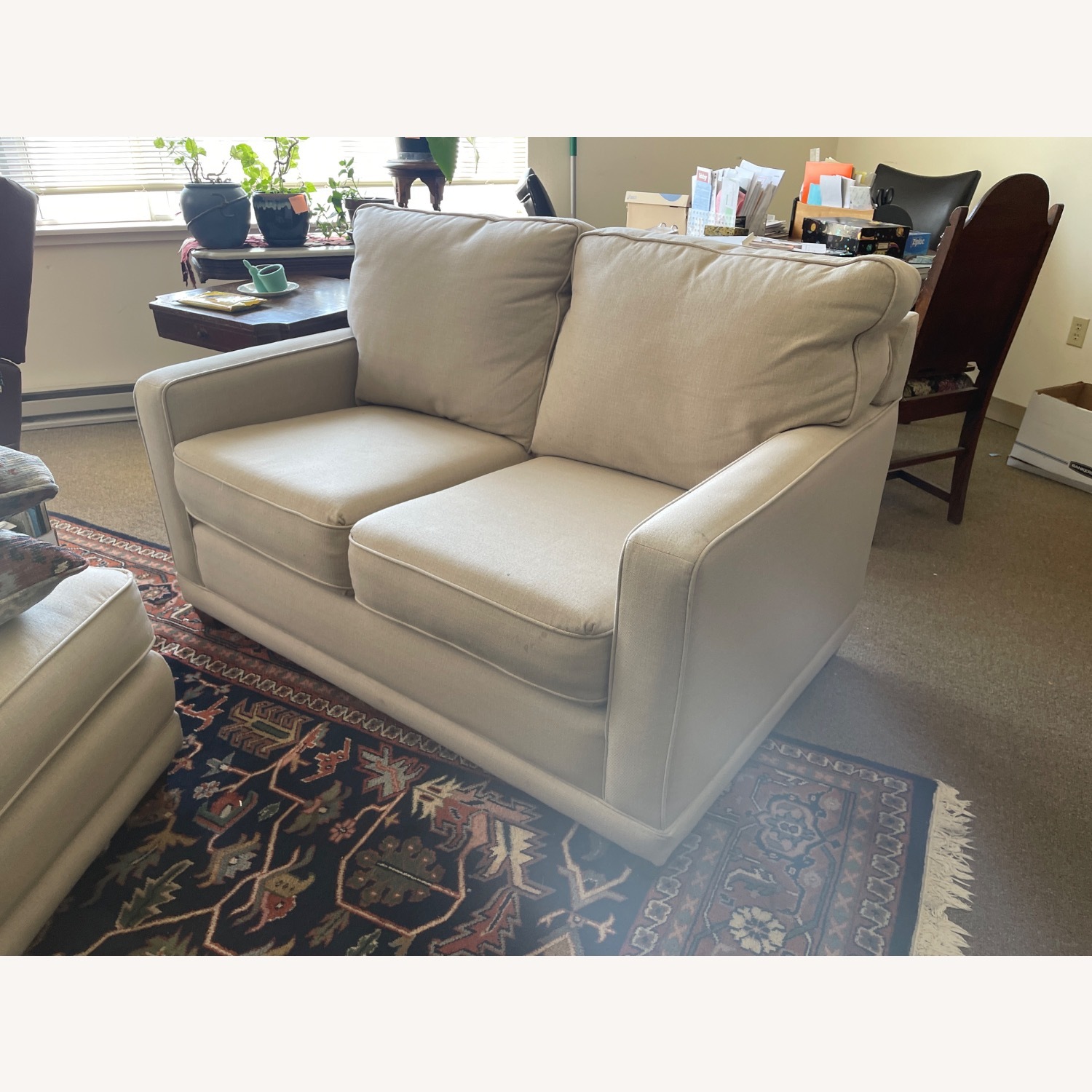 La-Z-Boy Kennedy Light Gray Fabric Loveseat - image-1