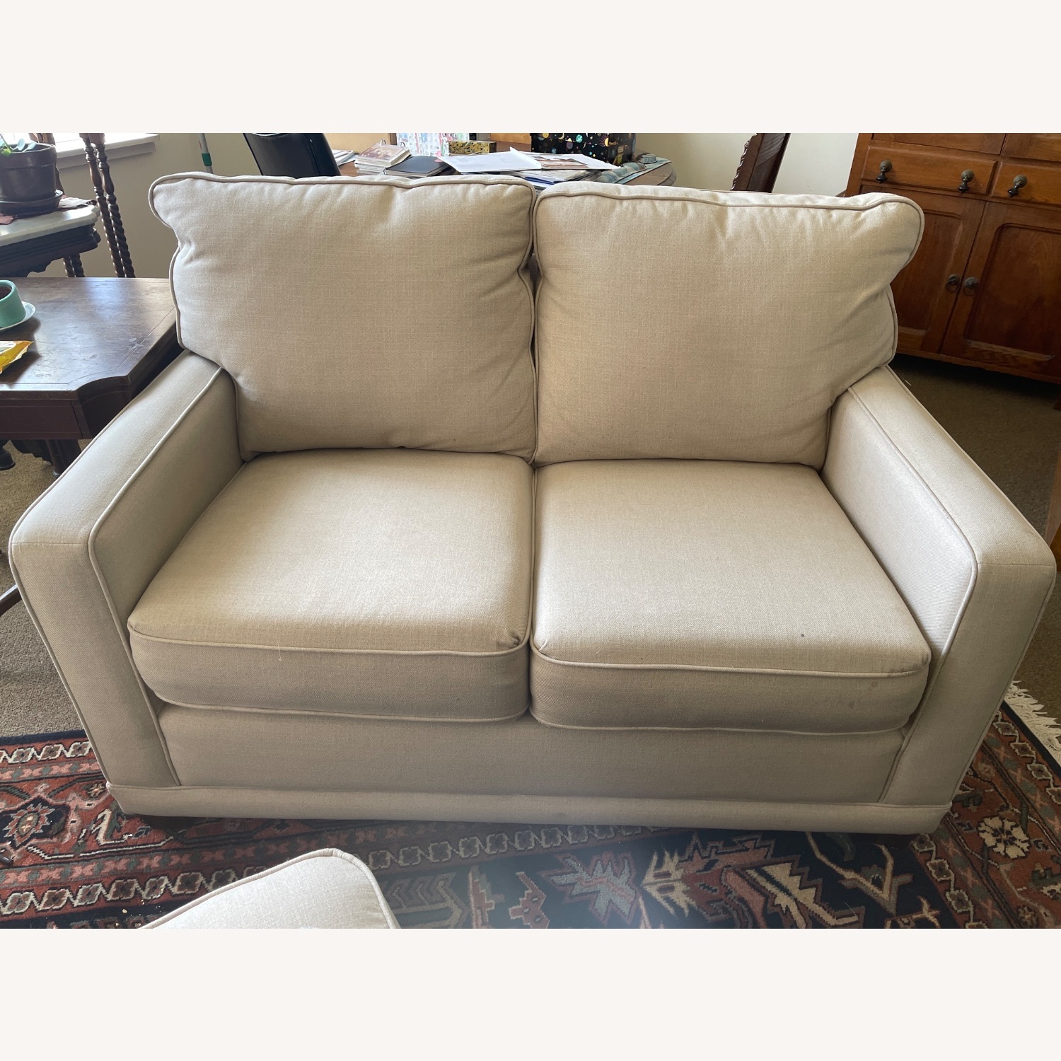 La-Z-Boy Kennedy Light Gray Fabric Loveseat - image-2