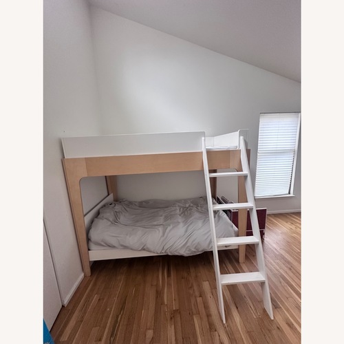 Used Oeuf Perch Bunk Bed White Wood Bunk Bed for sale on AptDeco