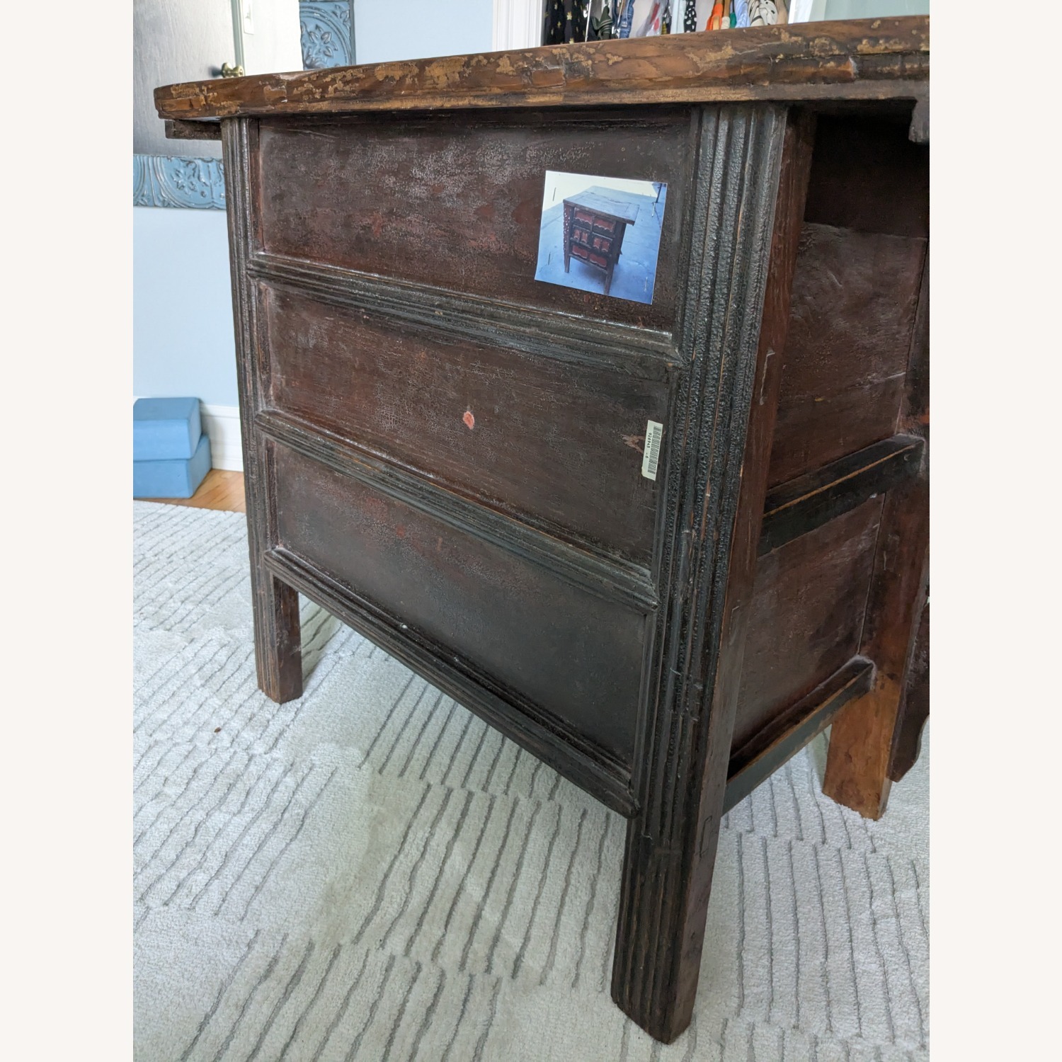 Antique 1900s Chinese 4-Drawer Kitchen Chest - image-6