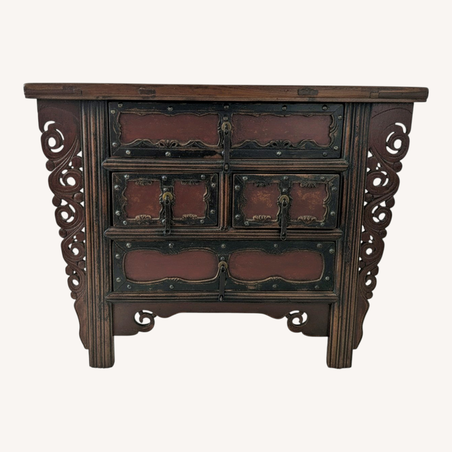 Antique 1900s Chinese 4-Drawer Kitchen Chest - image-0