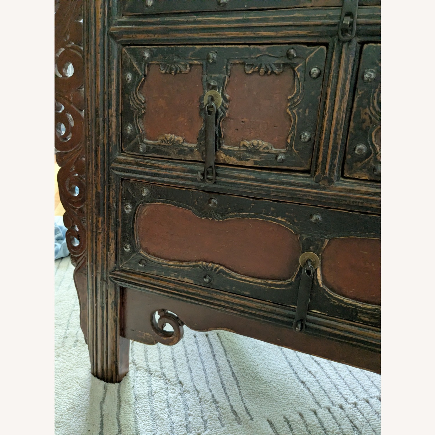 Antique 1900s Chinese 4-Drawer Kitchen Chest - image-5